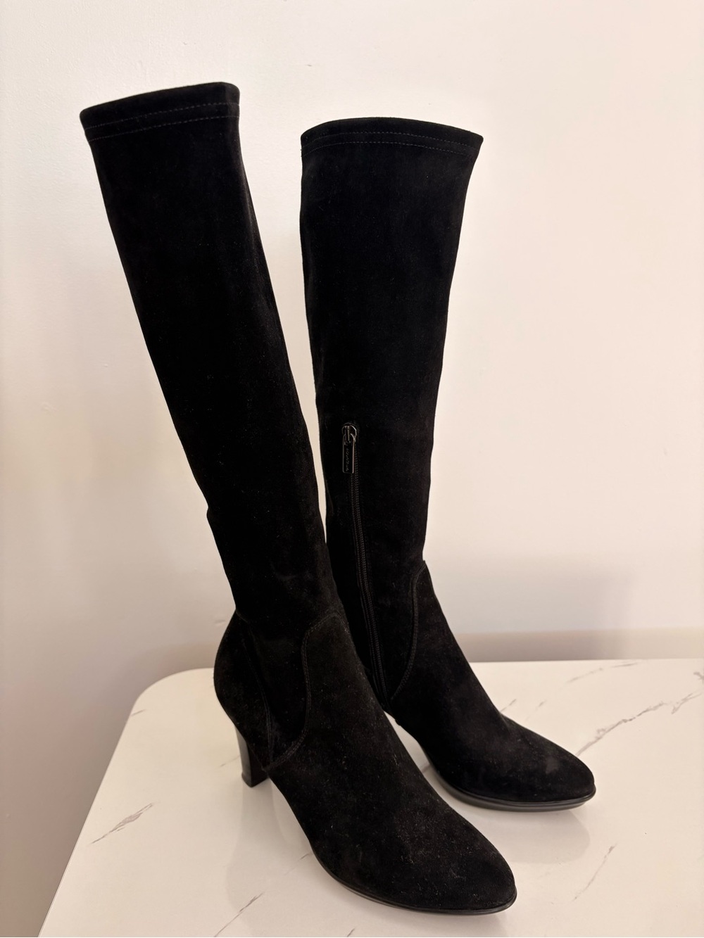 Aquatalia Black Suede Over-the-Knee Boots